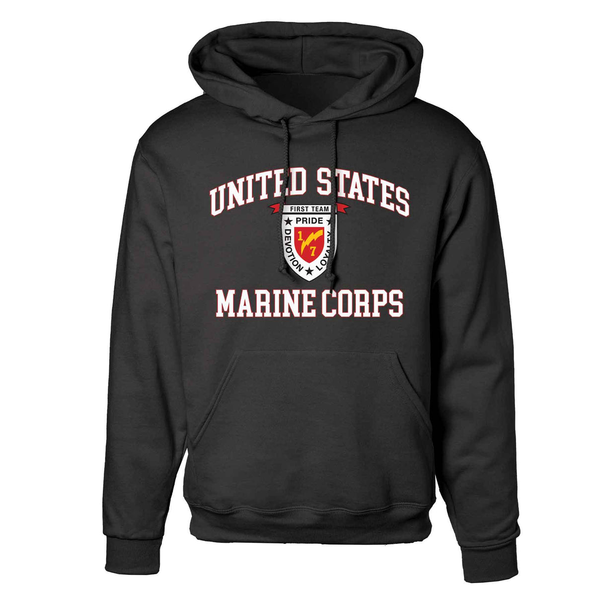 1st Battalion 7th Marines USMC Hoodie - SGT GRIT