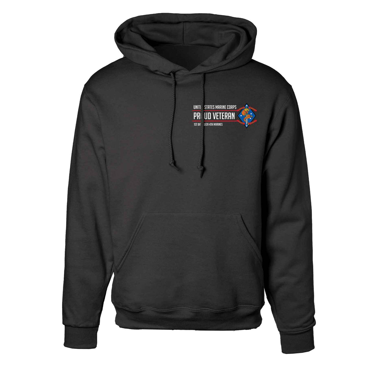 1st Battalion 4th Marines Proud Veteran Hoodie - SGT GRIT