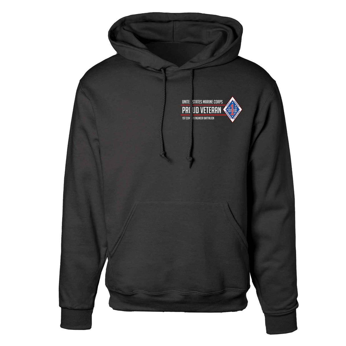 1st Combat Engineer Battalion Proud Veteran Hoodie - SGT GRIT