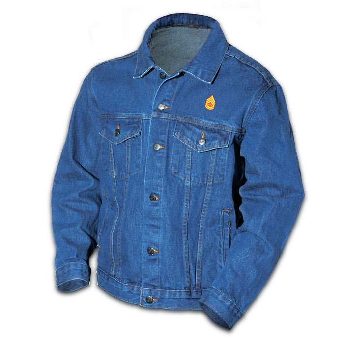 Customized Embossed Stone Washed Denim Jacket - SGT GRIT