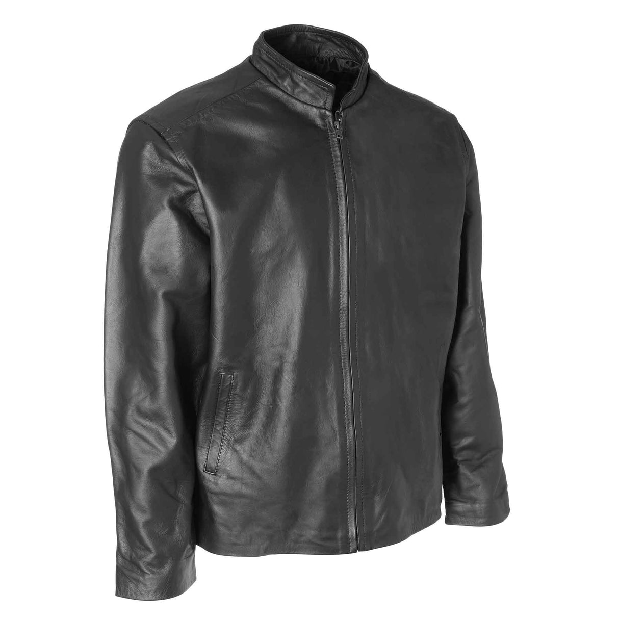 Black Leather Embossed Jacket - SGT GRIT