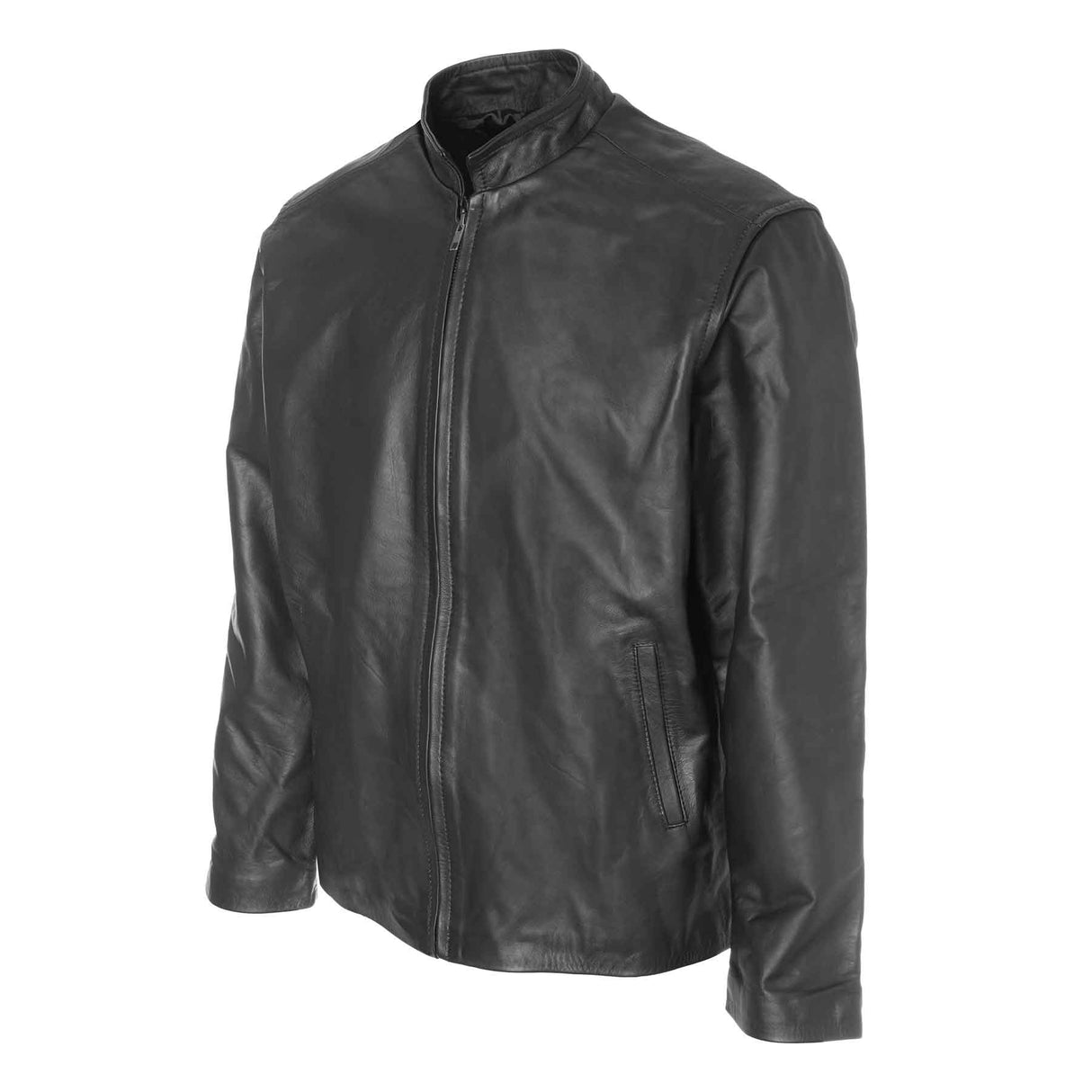 Black Leather Embossed Jacket - SGT GRIT