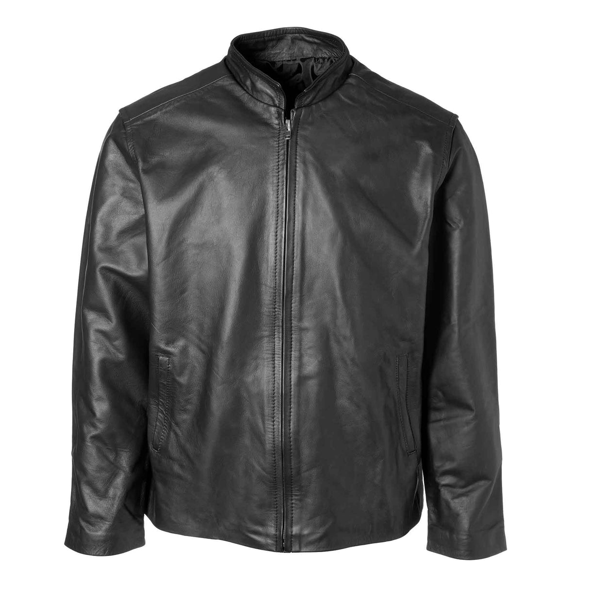 Black Leather Embossed Jacket - SGT GRIT