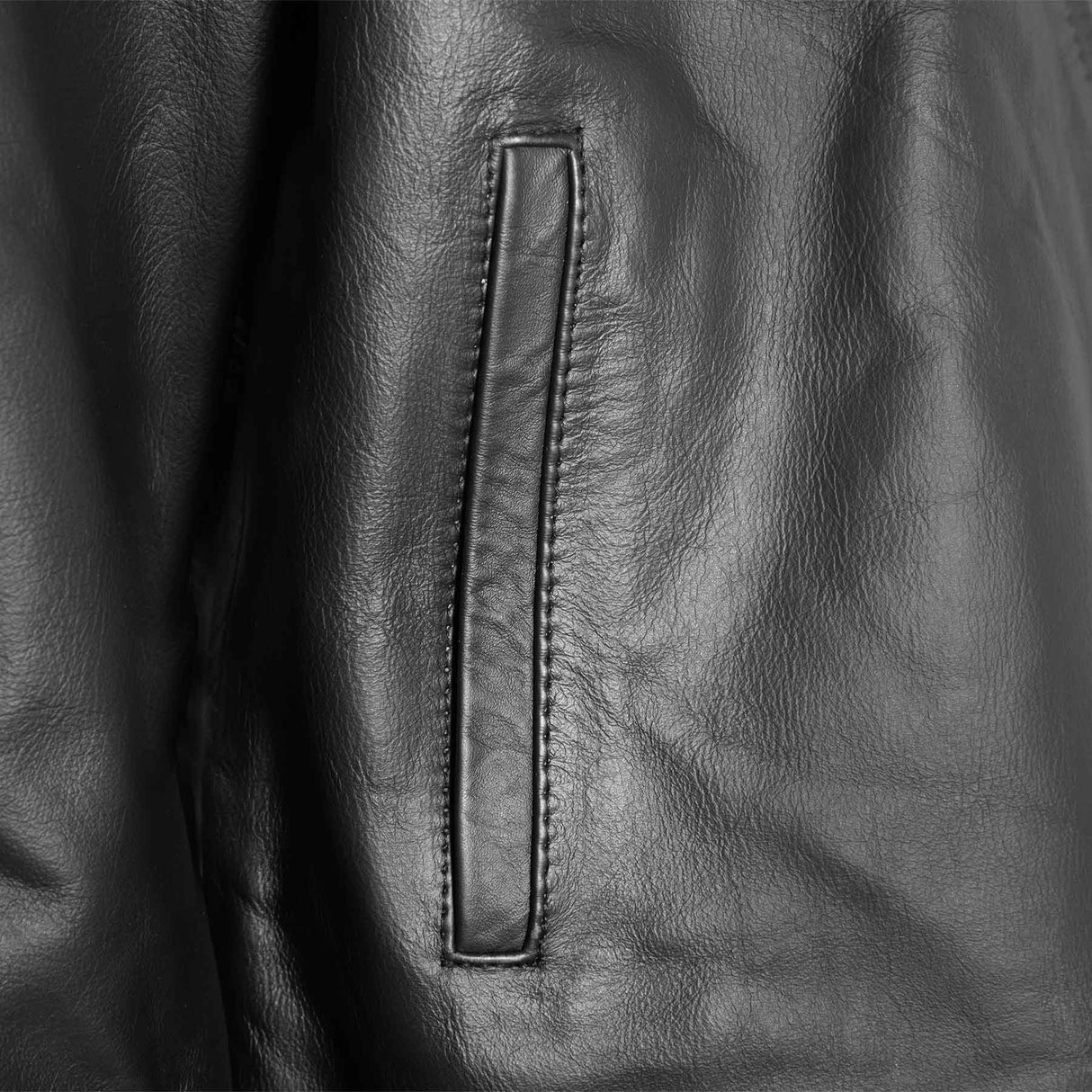 Black Leather Embossed Jacket - SGT GRIT
