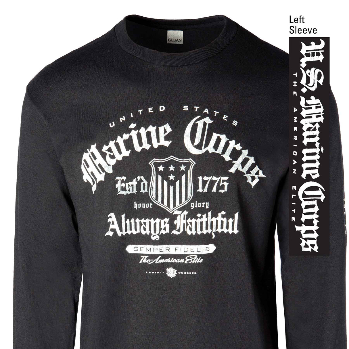 Black Long Sleeved Marine Corps T-Shirt - SGT GRIT