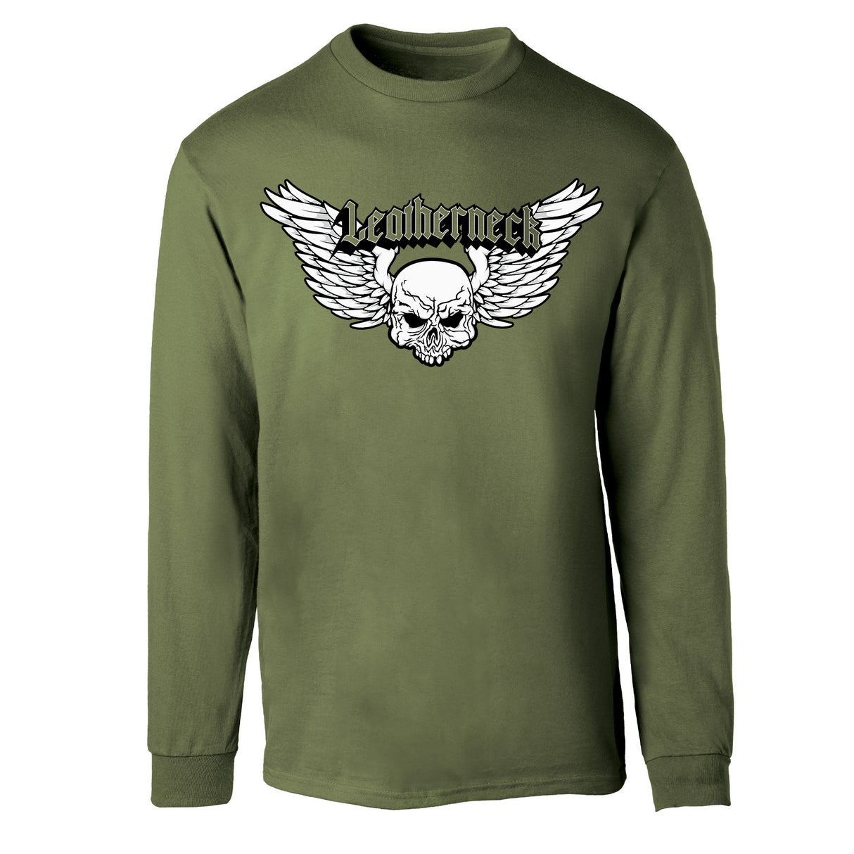 Leatherneck Skull Long Sleeve Shirt - OD Green - SGT GRIT