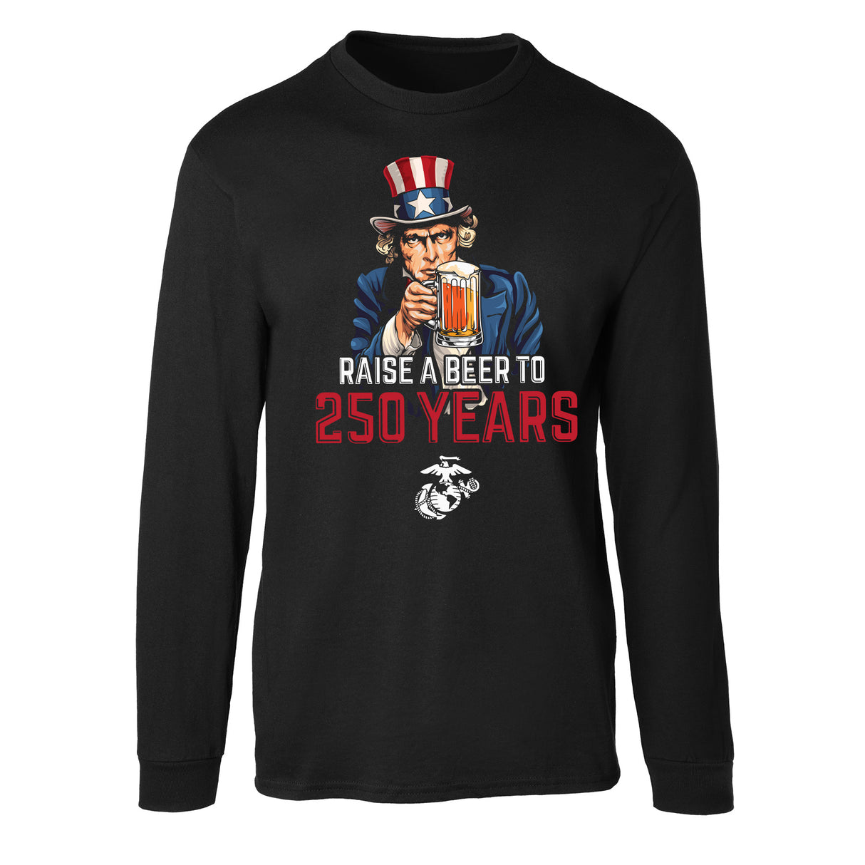 USMC Raise A Beer to 250 Years Long Sleeve Shirt - SGT GRIT