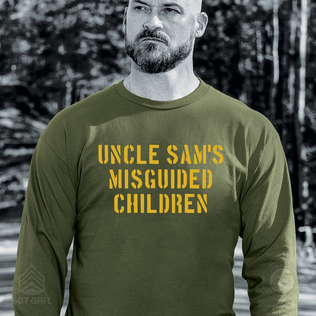 Uncle Sam's Misguided Children Stencil Long Sleeve Shirt - SGT GRIT