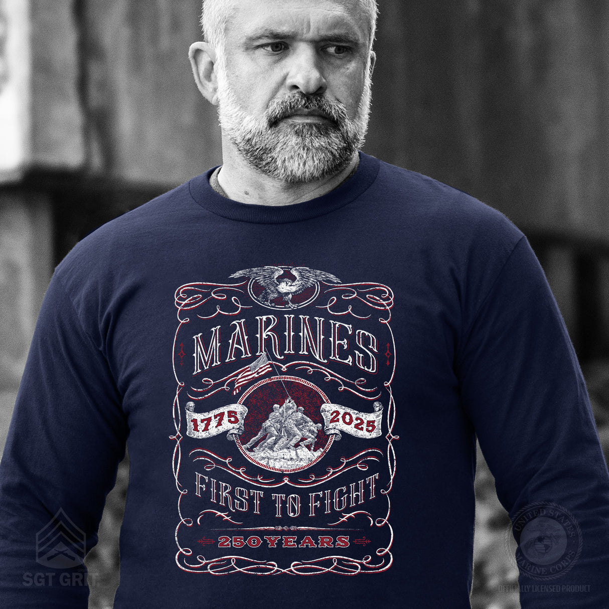 USMC 250 Years Iwo Jima Long Sleeve Shirt - SGT GRIT