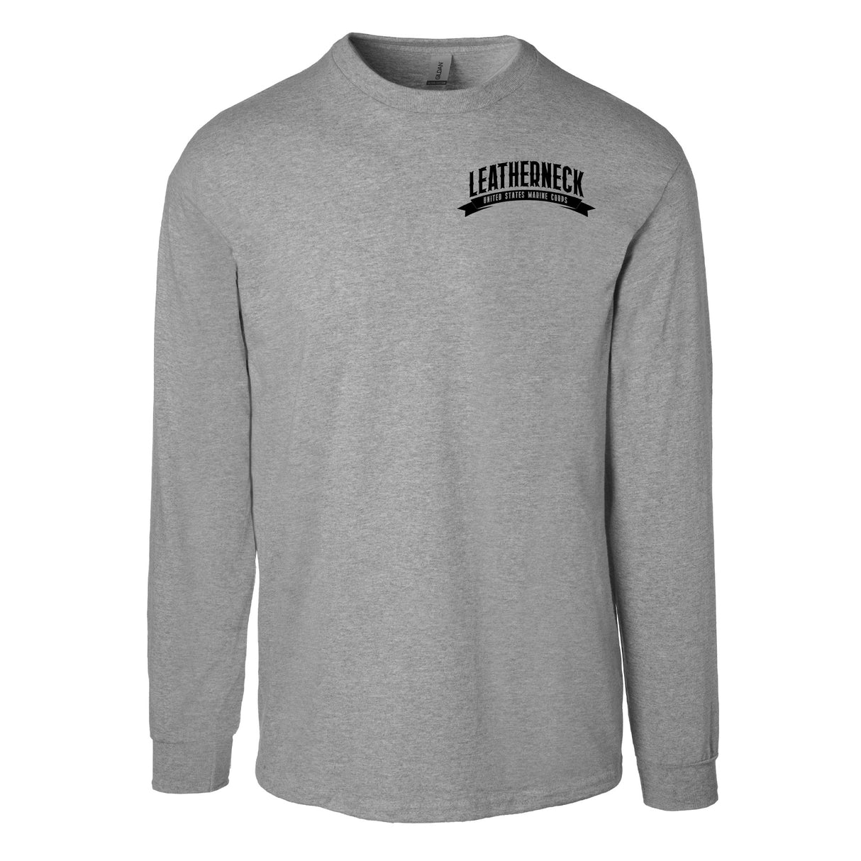 USMC Leatherneck Left Chest Long Sleeve Shirt- Gray - SGT GRIT