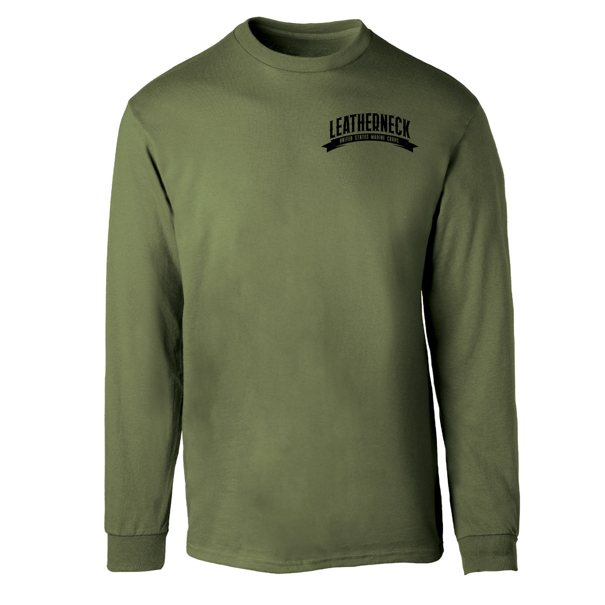 USMC Leatherneck Left Chest Long Sleeve Shirt- OD Green - SGT GRIT