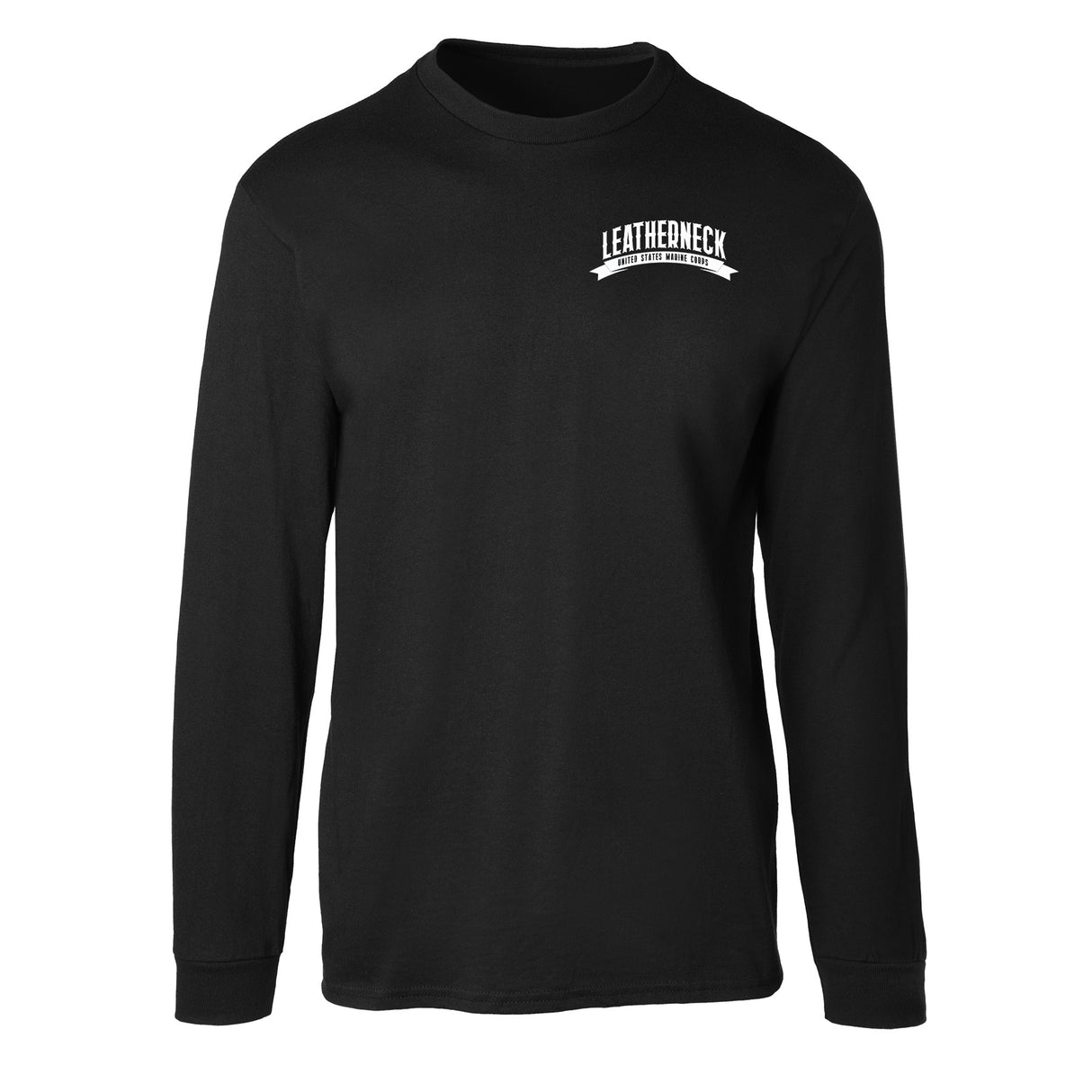 USMC Leatherneck Left Chest Long Sleeve Shirt- Black - SGT GRIT