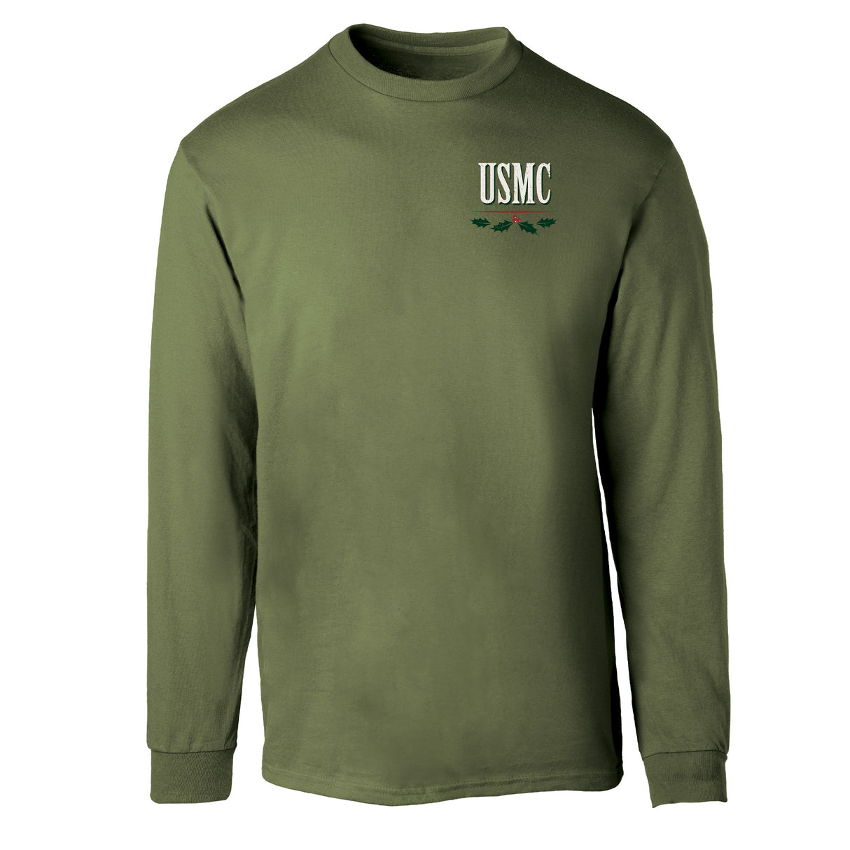 USMC Tun Tavern Christmas Long Sleeve T-Shirt Back Design- OD Green (Copy) - SGT GRIT