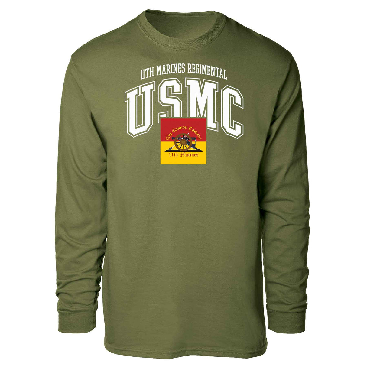11th Marines Regimental Arched Long Sleeve T-shirt - SGT GRIT