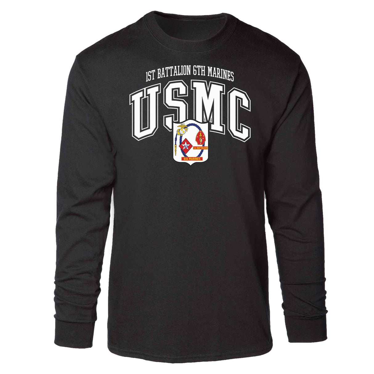1st Battalion 6th Marines Arched Long Sleeve T-shirt - SGT GRIT