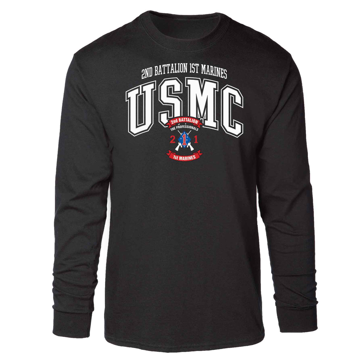 2nd Battalion 1st Marines Arched Long Sleeve T-shirt - SGT GRIT