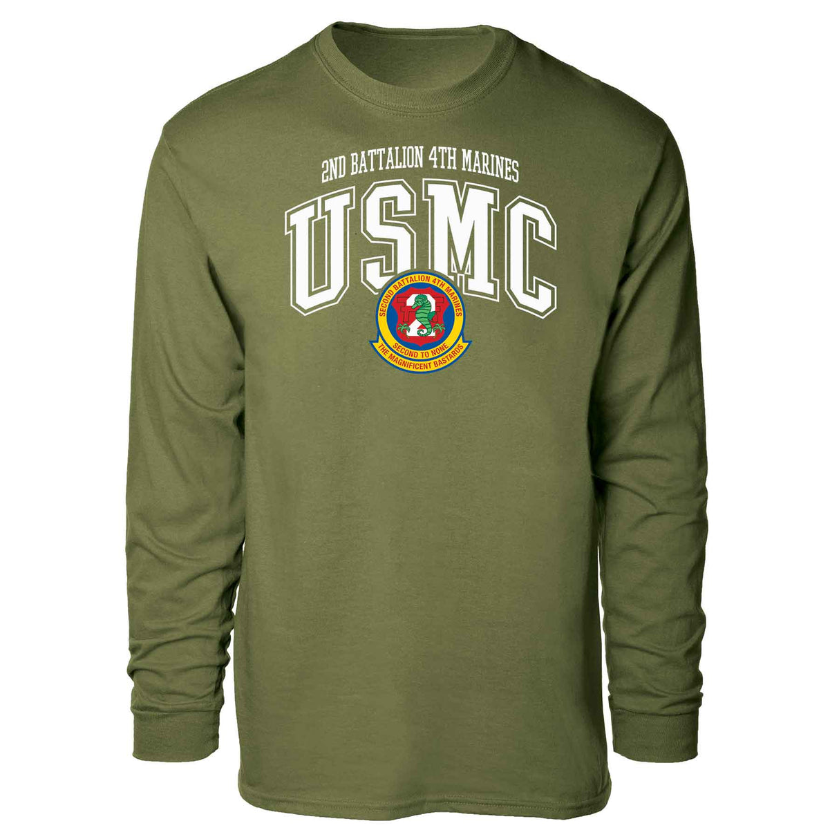 2nd Battalion 4th Marines Arched Long Sleeve T-shirt - SGT GRIT