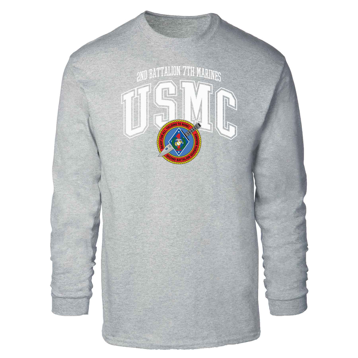 2nd Battalion 7th Marines Arched Long Sleeve T-shirt - SGT GRIT