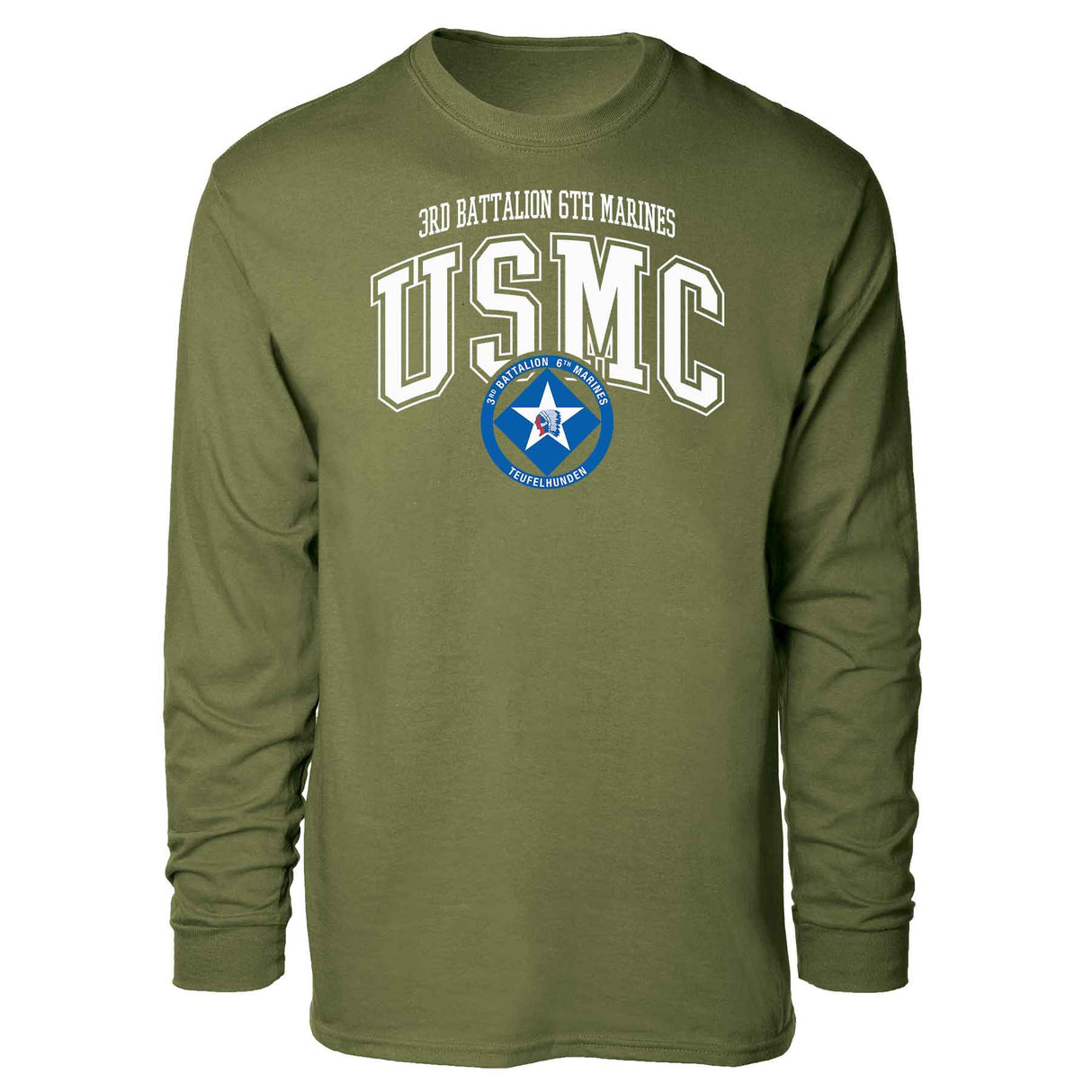 3rd Battalion 6th Marines Arched Long Sleeve T-shirt - SGT GRIT