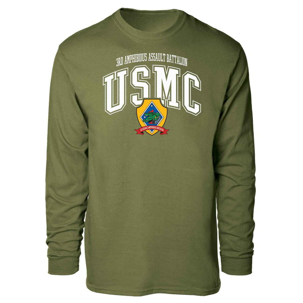3rd Amphibious Assault Bn Arched Long Sleeve T-shirt - SGT GRIT