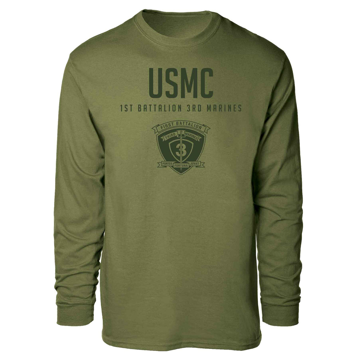 1st Battalion 3rd Marines Tonal Long Sleeve T-shirt - SGT GRIT