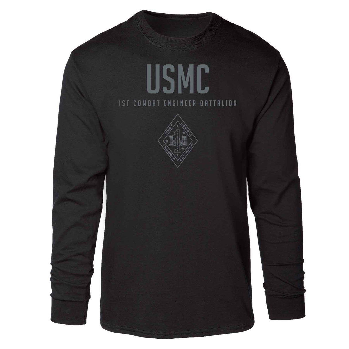 1st Combat Engineer Battalion Tonal Long Sleeve T-shirt - SGT GRIT