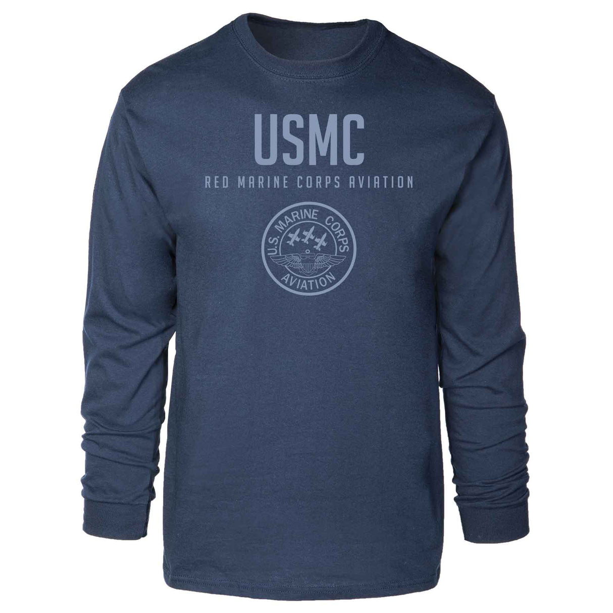 Red Marine Corps Aviation Tonal Long Sleeve T-shirt - SGT GRIT