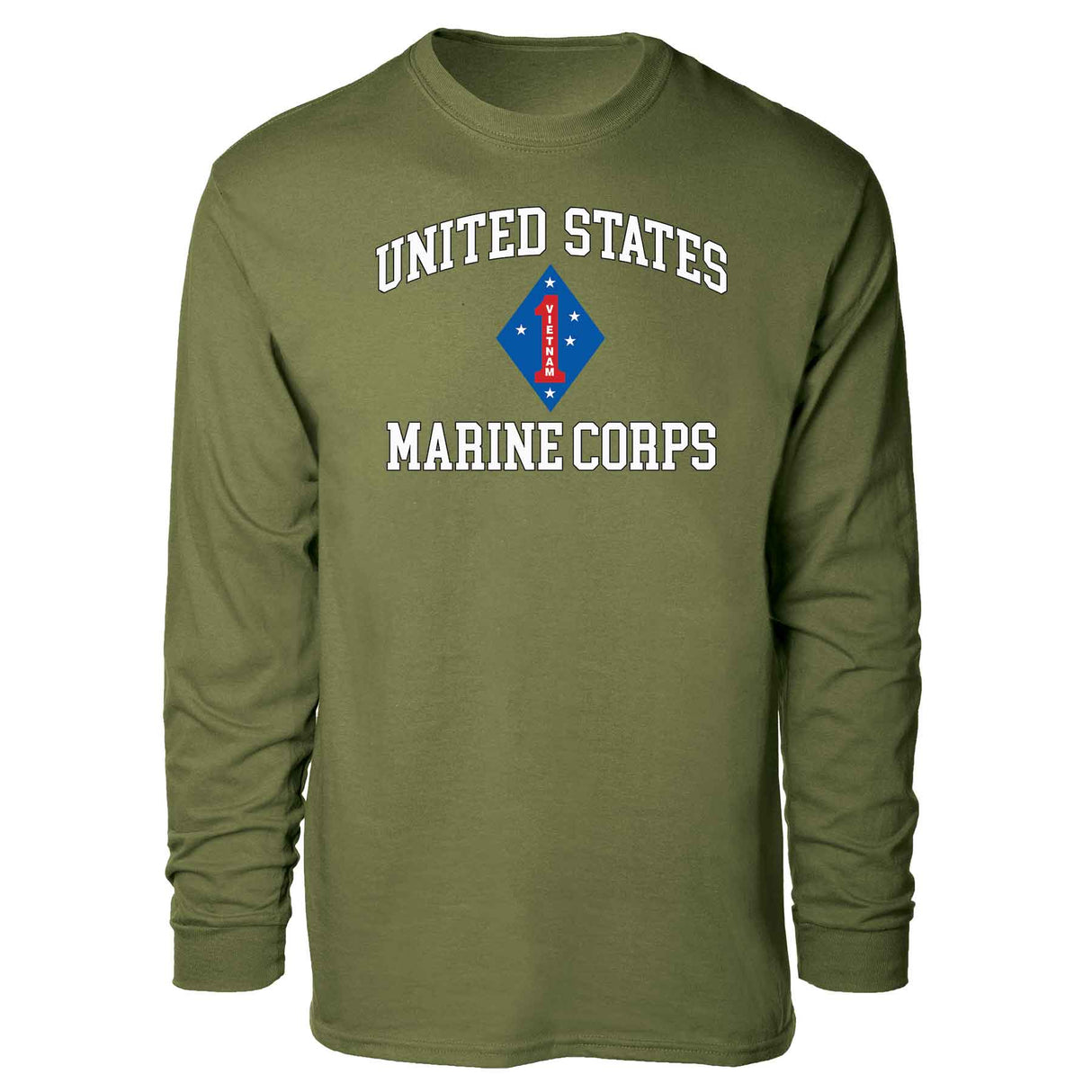Vietnam 1st Marine Division USMC Long Sleeve T-shirt - SGT GRIT