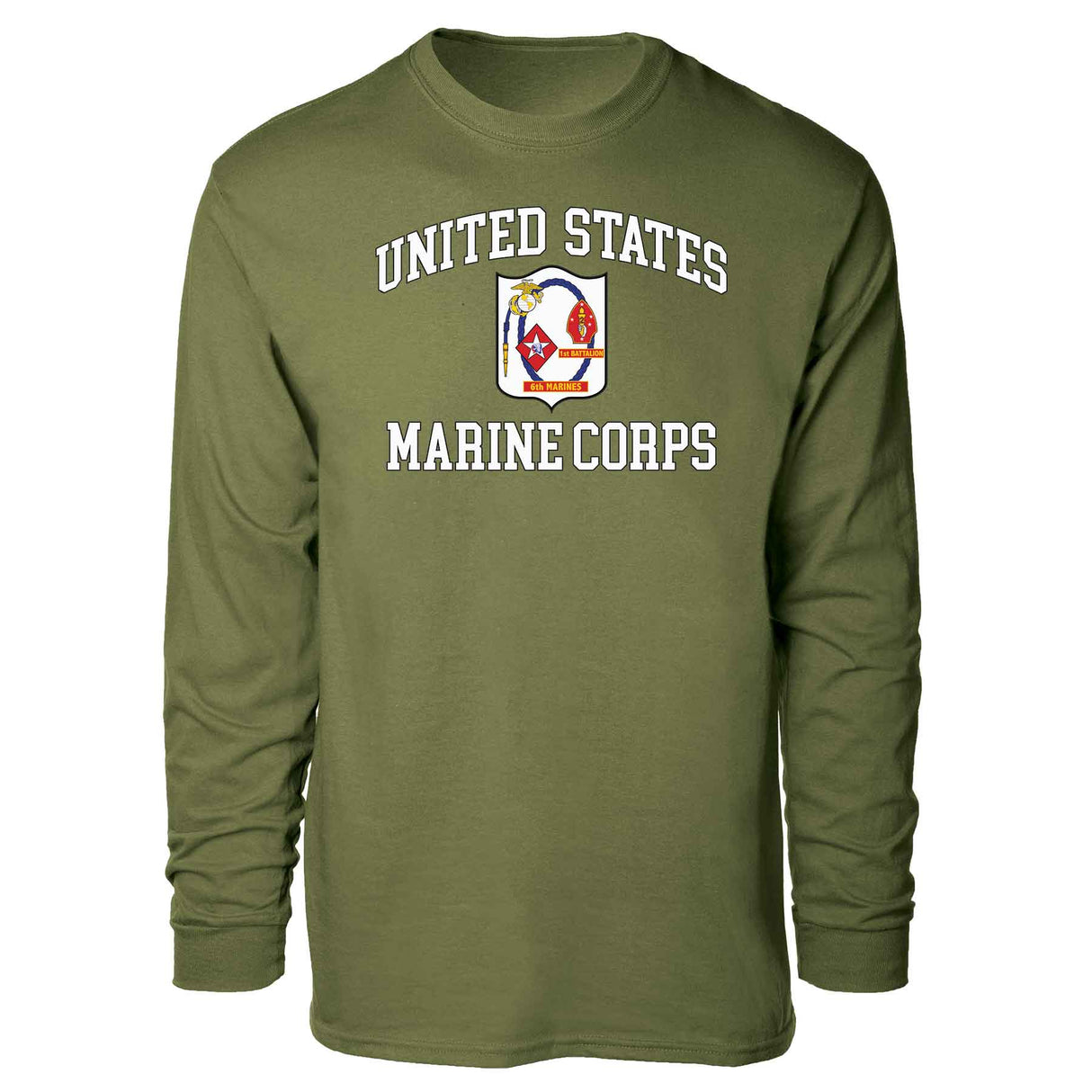 1st Battalion 6th Marines USMC Long Sleeve T-shirt - SGT GRIT