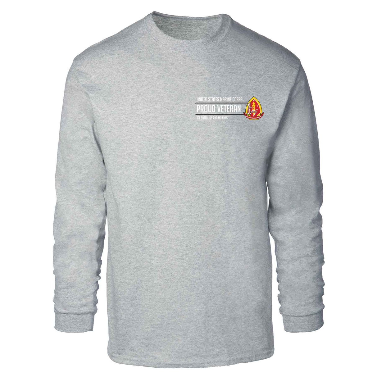 1st Battalion 2nd Marines Proud Veteran Long Sleeve T-shirt - SGT GRIT