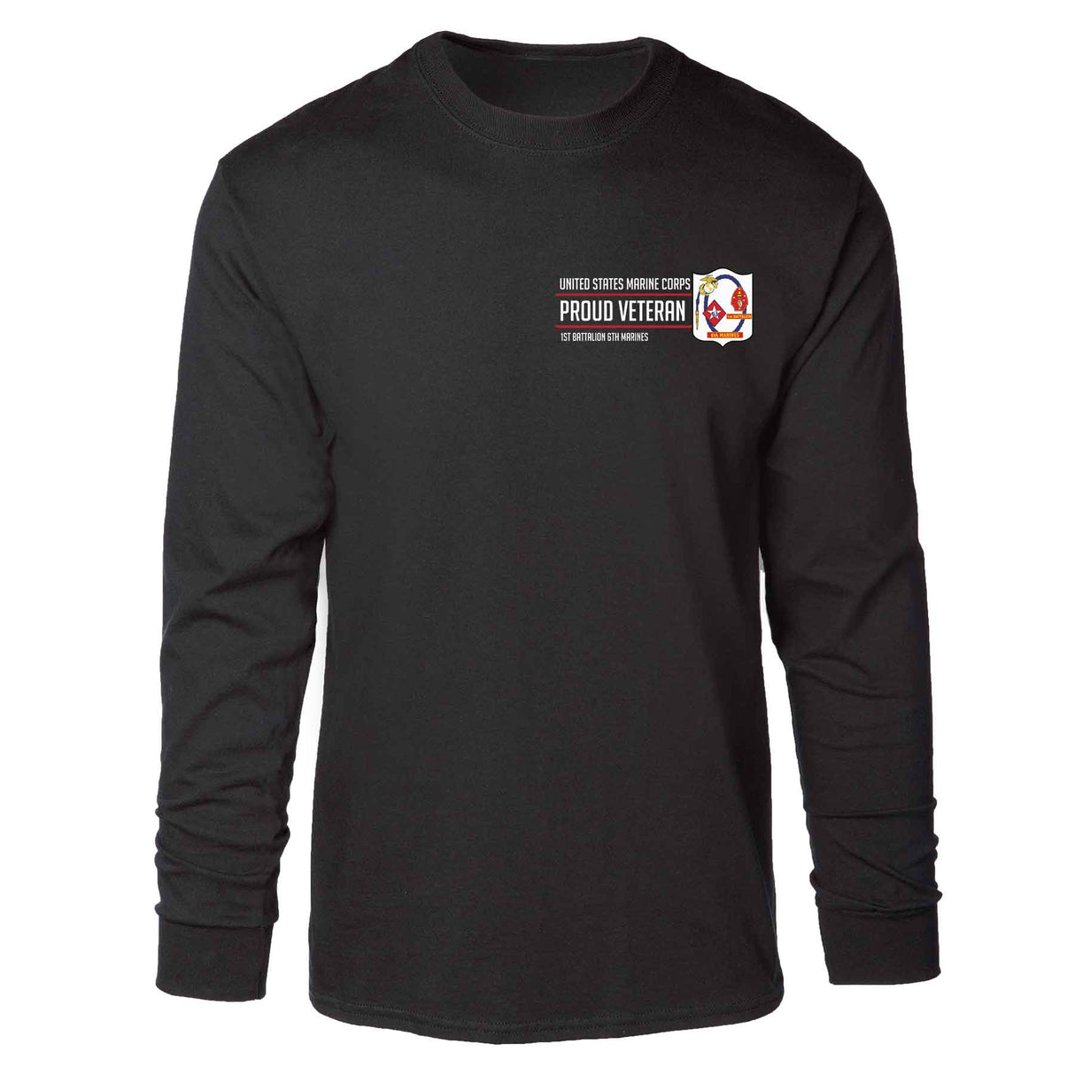 1st Battalion 6th Marines Proud Veteran Long Sleeve T-shirt - SGT GRIT