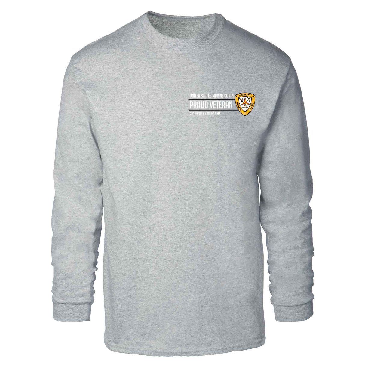 2nd Battalion 9th Marines Proud Veteran Long Sleeve T-shirt - SGT GRIT