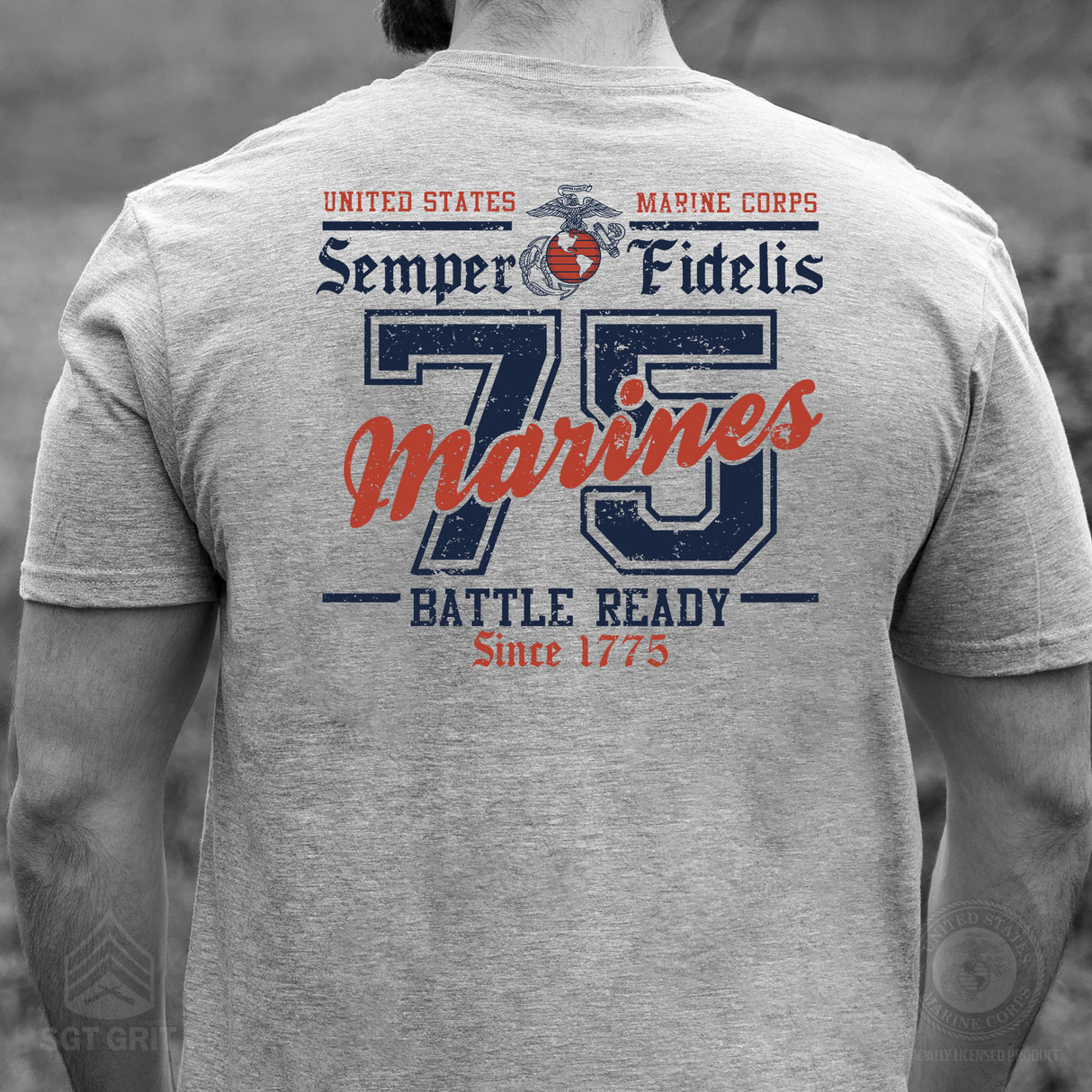 USMC Battle Ready ’75 T-Shirt – Back Design - SGT GRIT