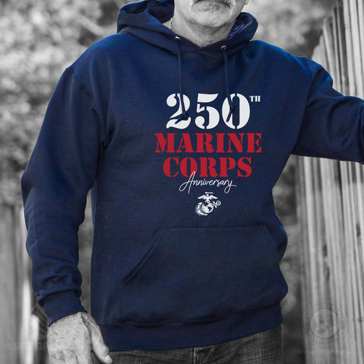 USMC 250th Anniversary Stencil Hoodie - SGT GRIT