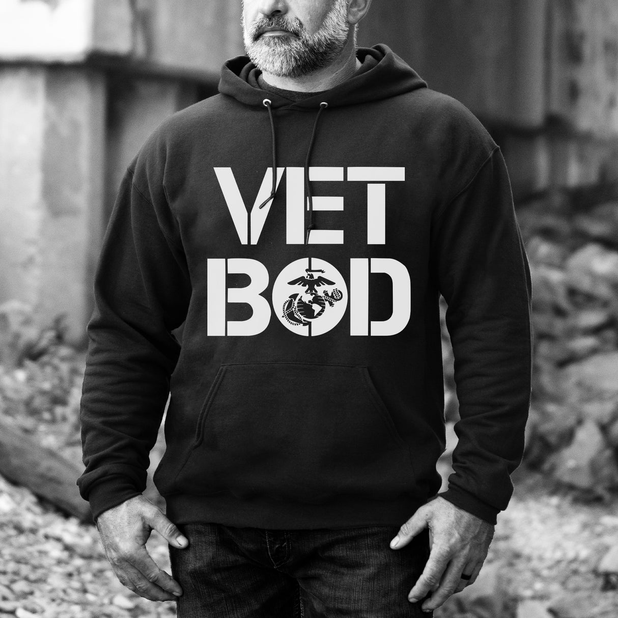 Vet Bod Hoodie- Black - SGT GRIT