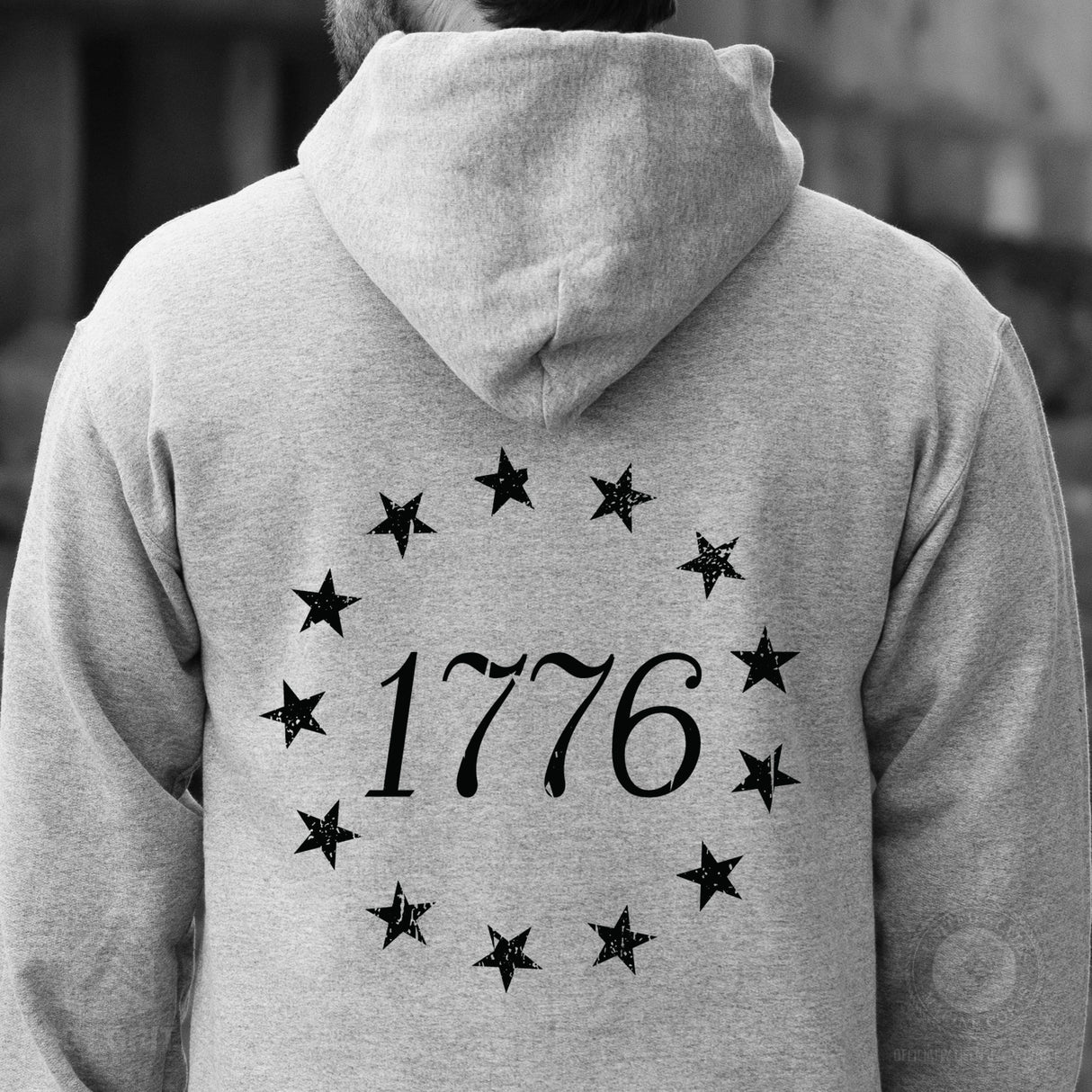 1776 Betsy Ross Flag Hoodie - Back Design - SGT GRIT