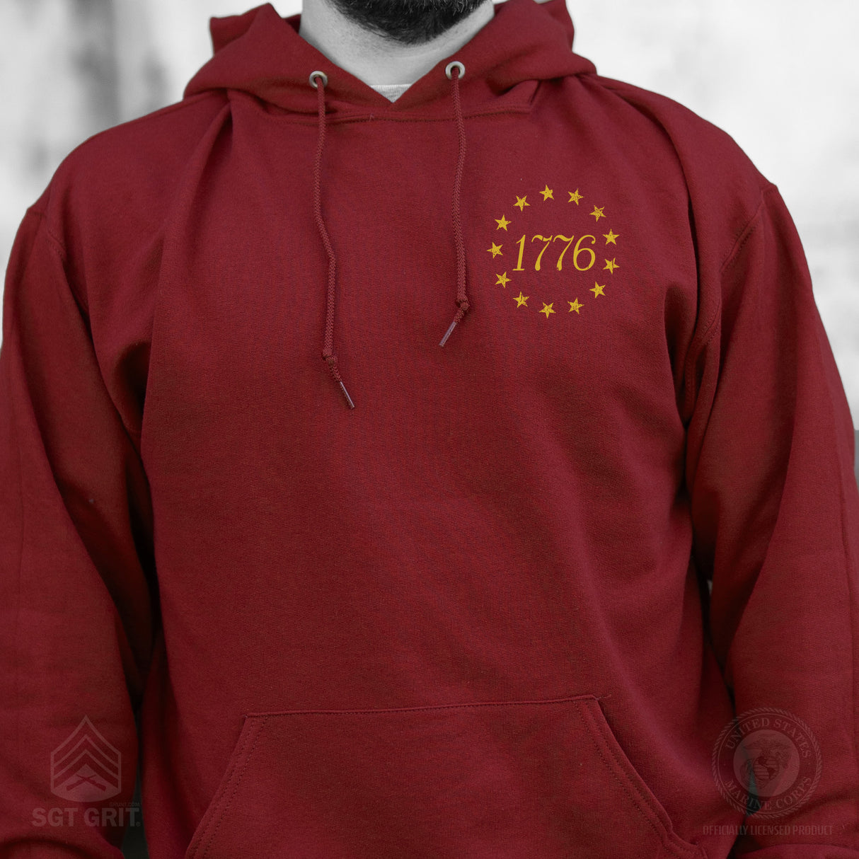 1776 Betsy Ross Flag Hoodie - Back Design