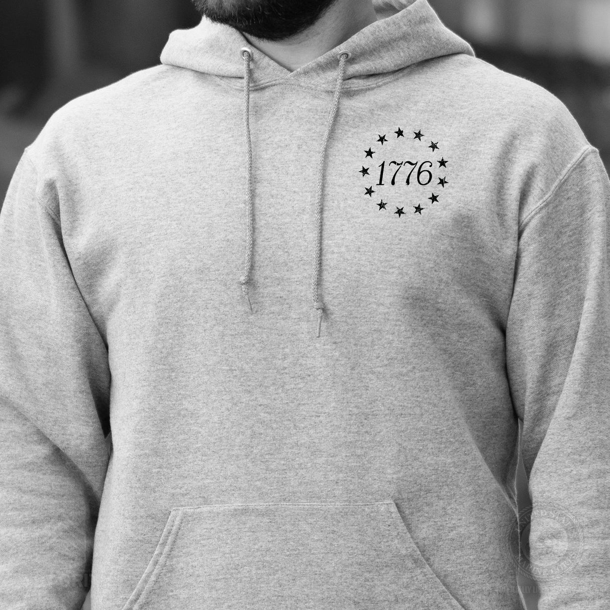1776 Betsy Ross Flag Hoodie - Back Design - SGT GRIT