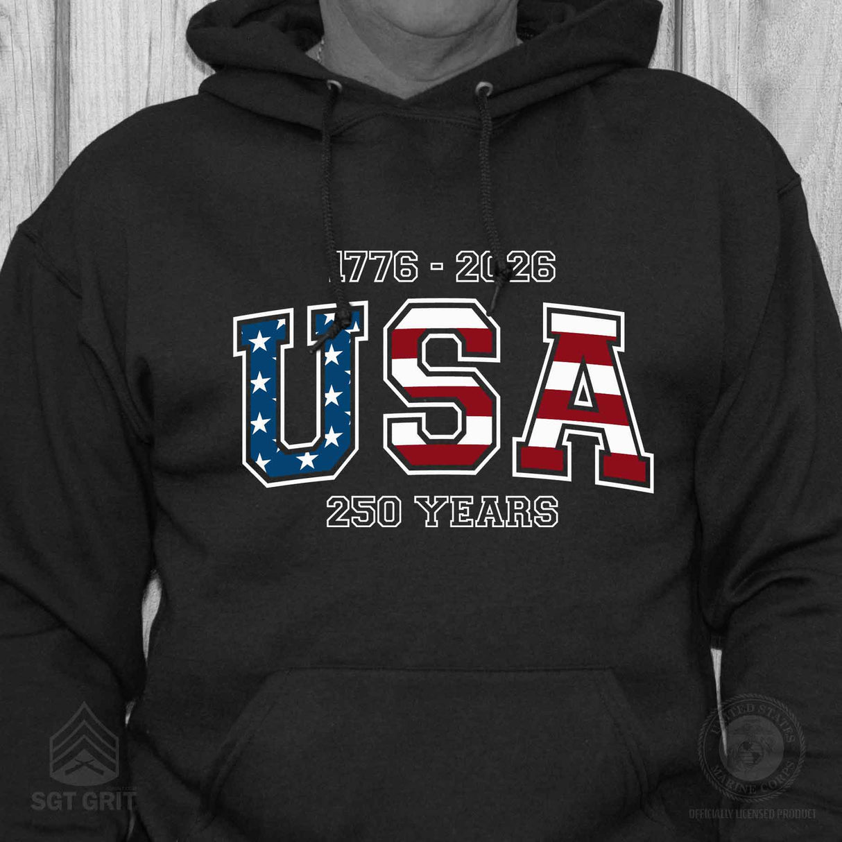 USA 250 Years Flag Hoodie - SGT GRIT