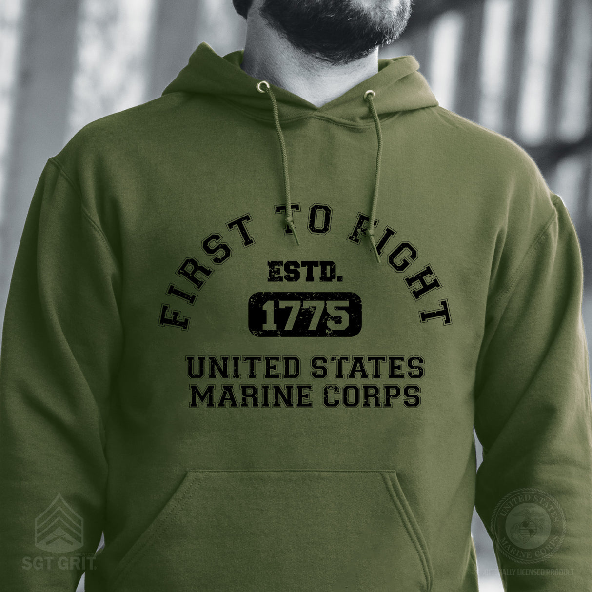 First to Fight Collegiate USMC Hoodie - SGT GRIT