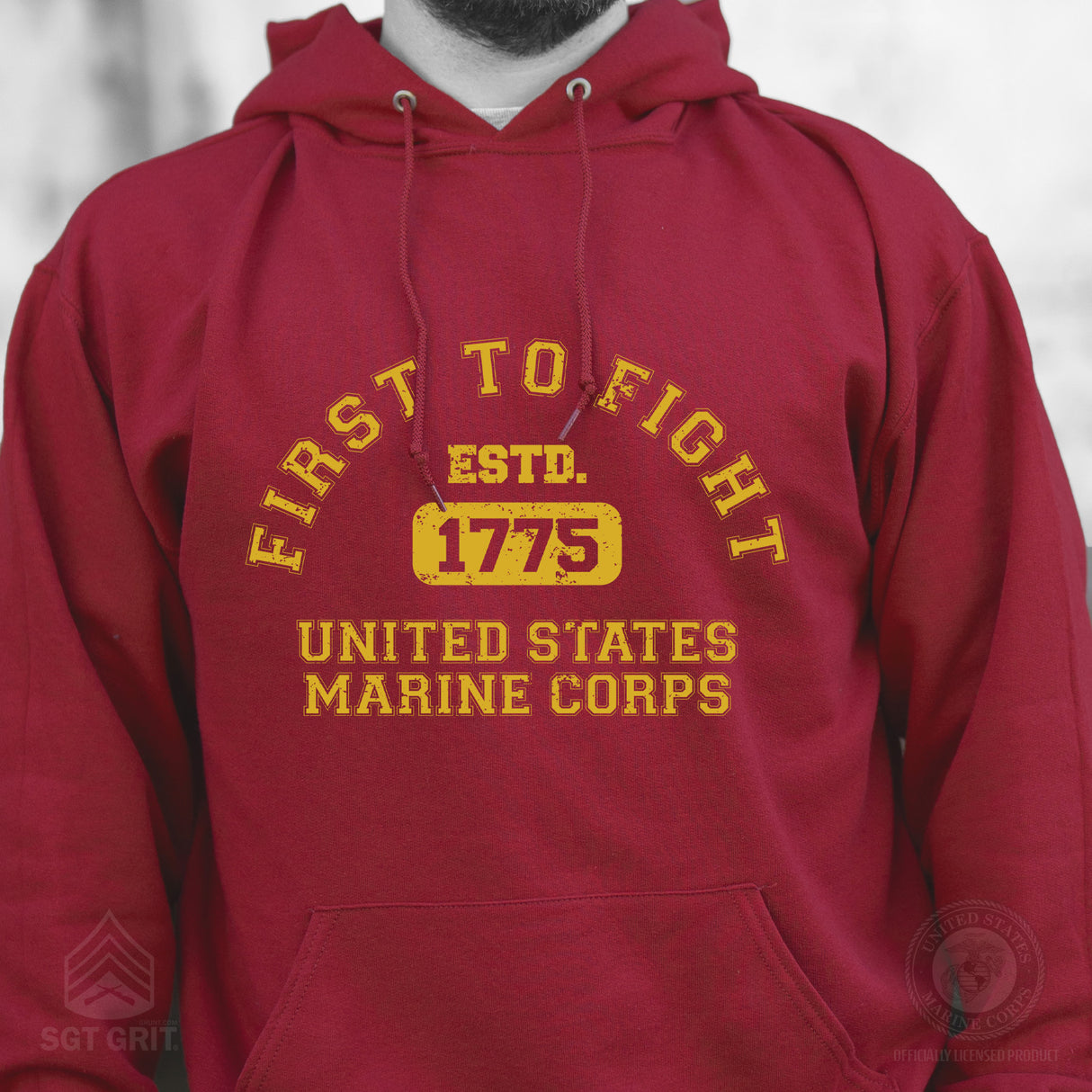 First to Fight Collegiate USMC Hoodie - SGT GRIT