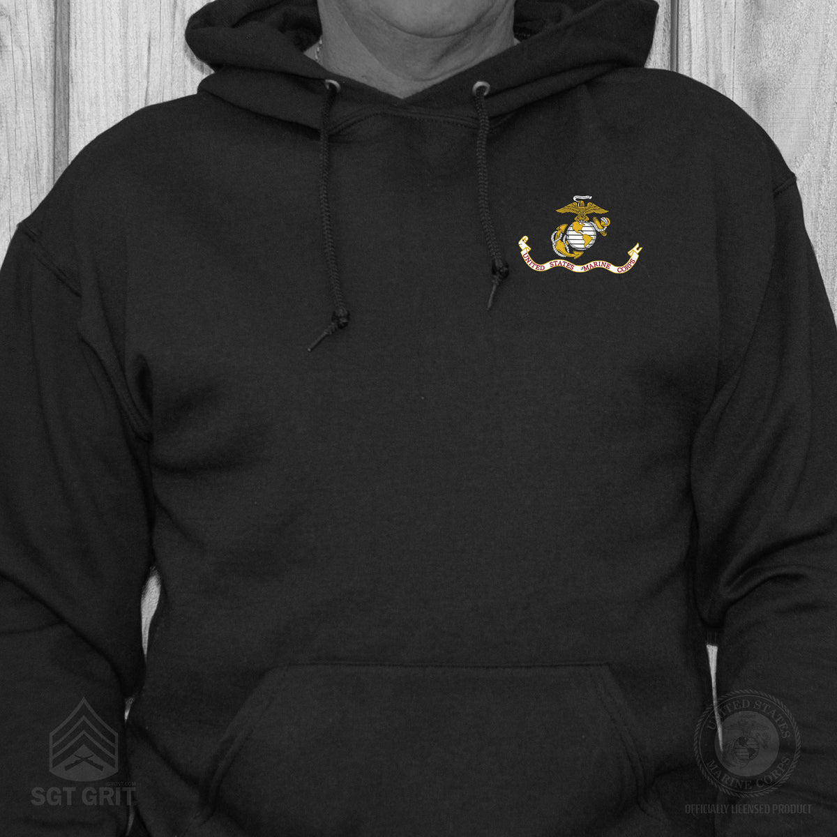 USMC Christmas Stocking Hoodie- Left Chest - SGT GRIT