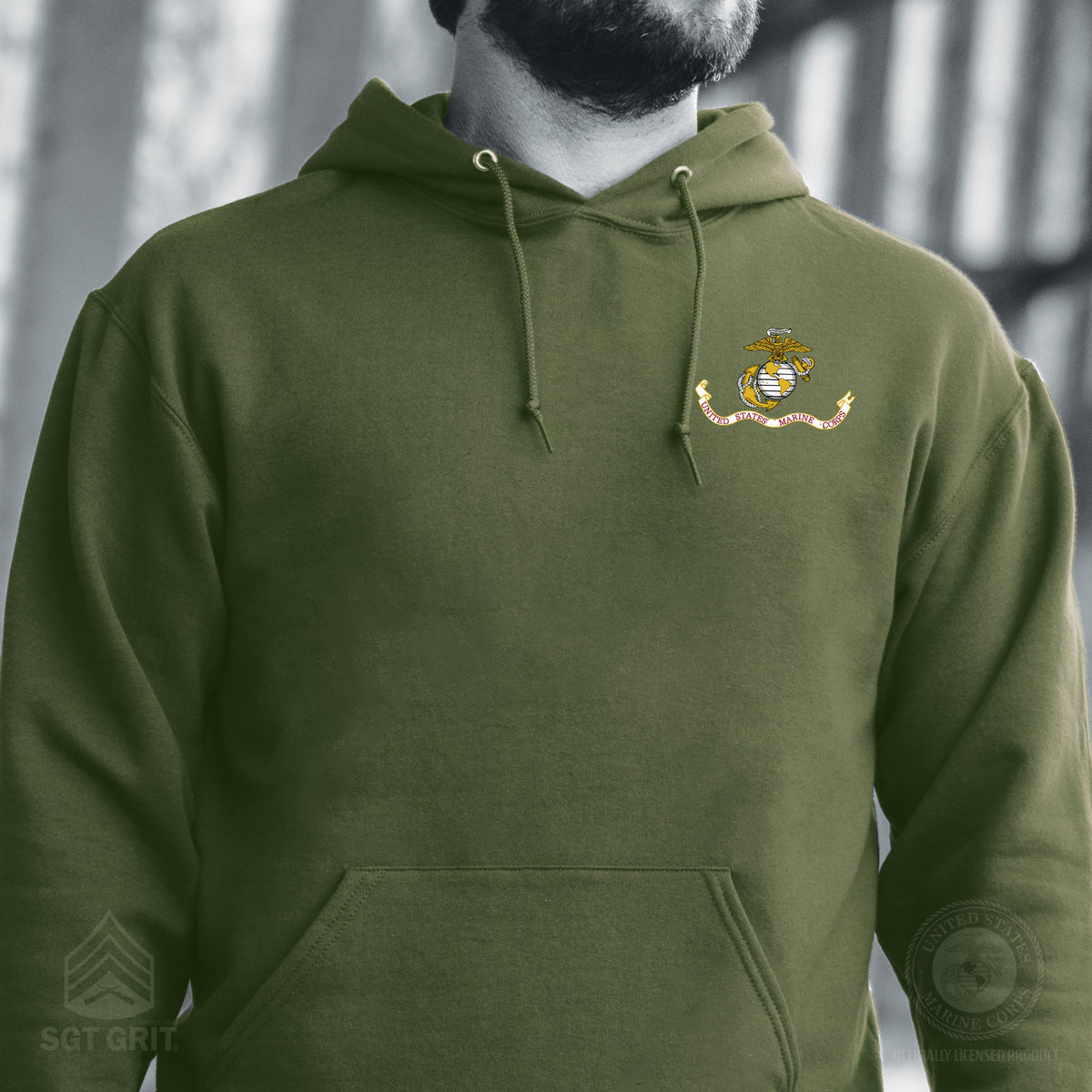 USMC Christmas Stocking Hoodie- Left Chest - SGT GRIT