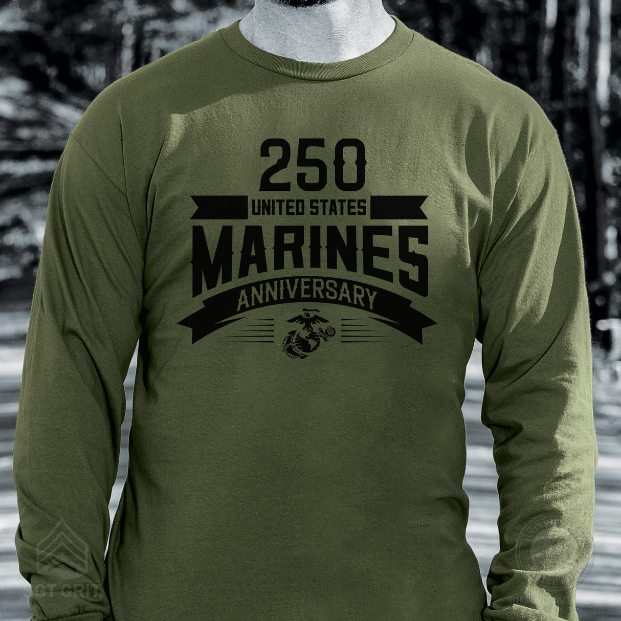 USMC 250th Anniversary Ribbon Long Sleeve Shirt - SGT GRIT
