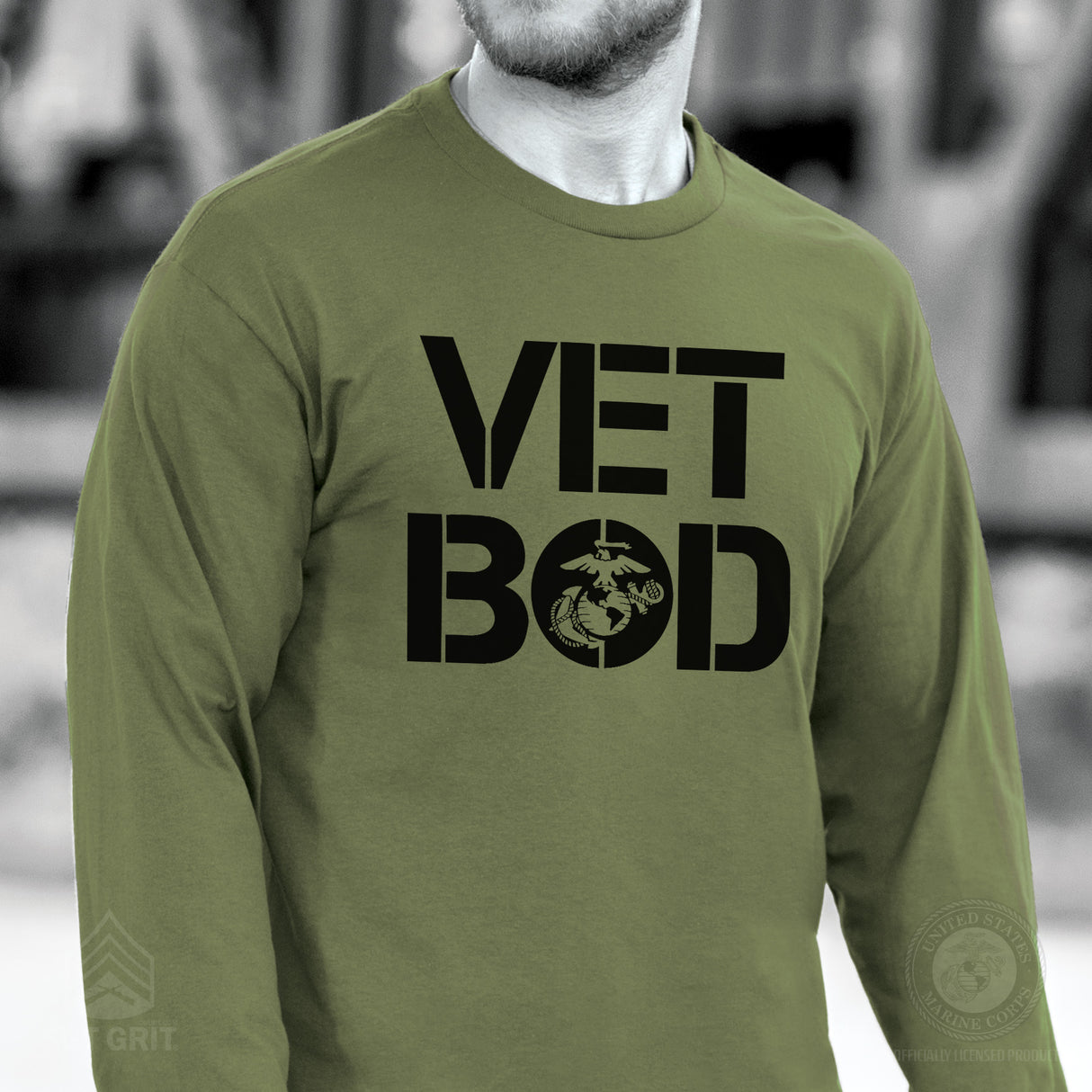 Vet Bod Long Sleeve T-Shirt- OD Green - SGT GRIT