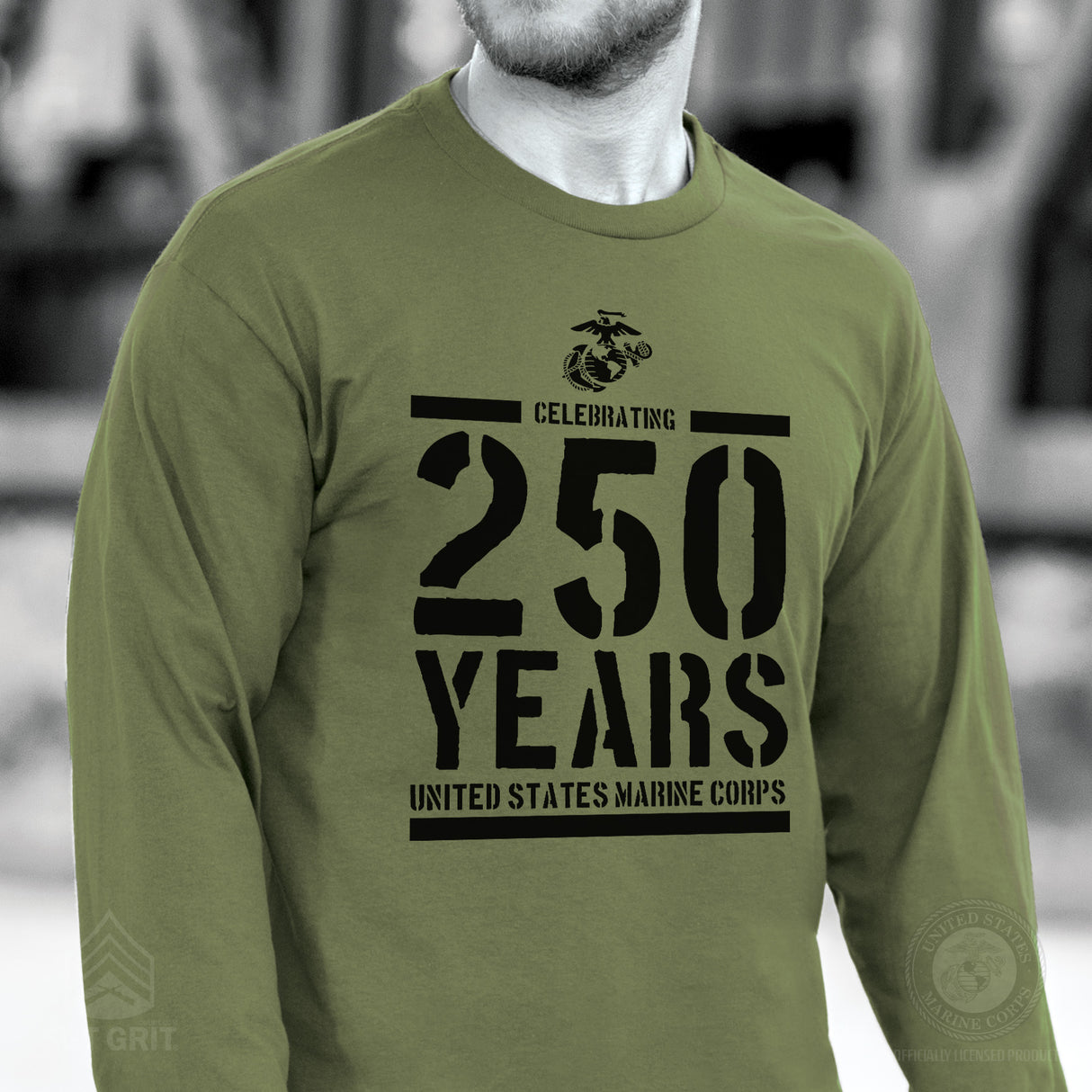 USMC Celebrating 250 Years Long Sleeve Shirt - SGT GRIT