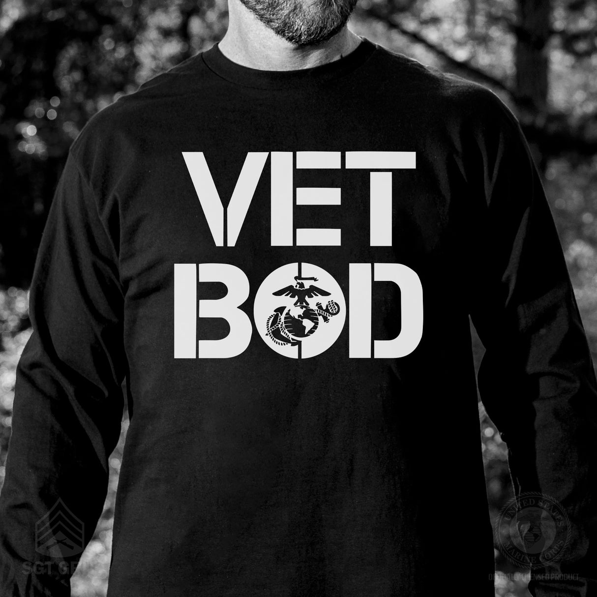 Vet Bod Long Sleeve T-Shirt- Black - SGT GRIT