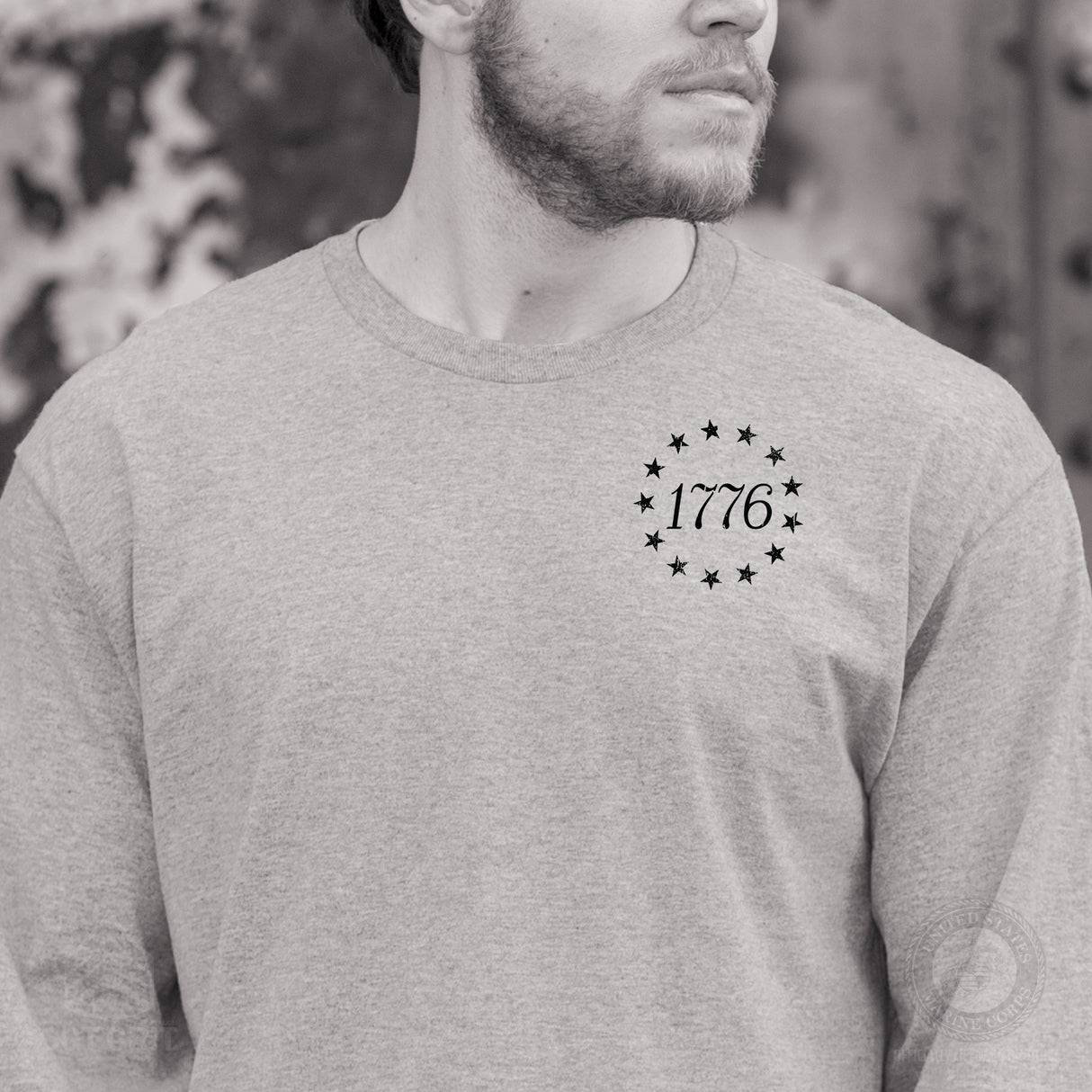 1776 Betsy Ross Flag Long Sleeve T-Shirt - Back Design - SGT GRIT