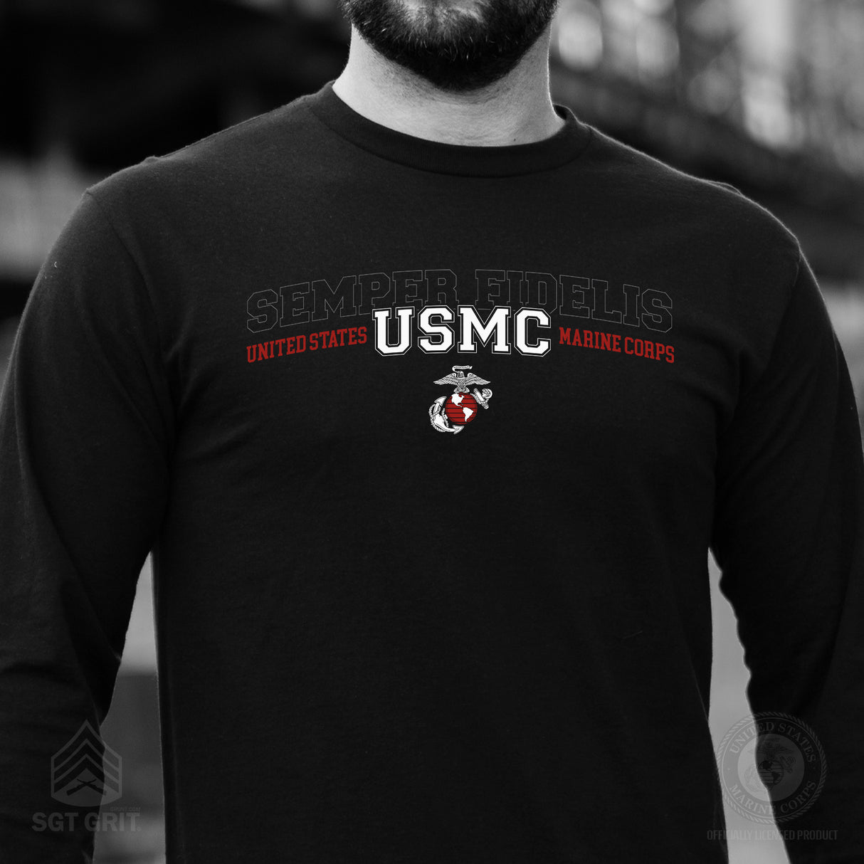 Semper Fidelis United States Marine Corps Long Sleeve T-Shirt - SGT GRIT