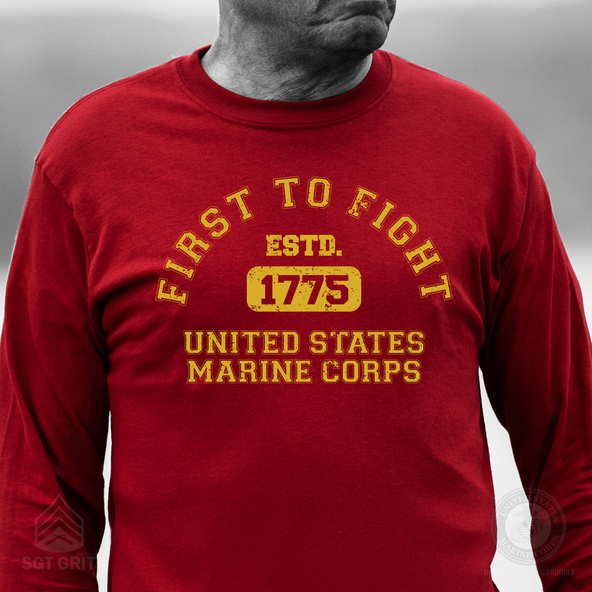 First to Fight Collegiate USMC Long Sleeve T-Shirt - SGT GRIT